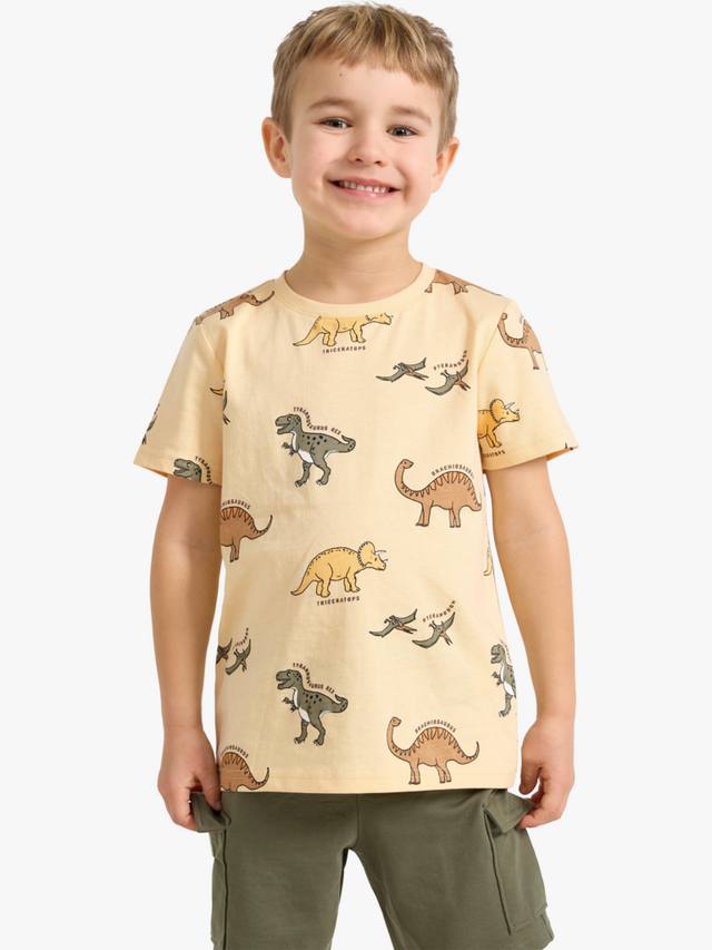 

Детская футболка с коротким рукавом и принтом динозавра Lindex