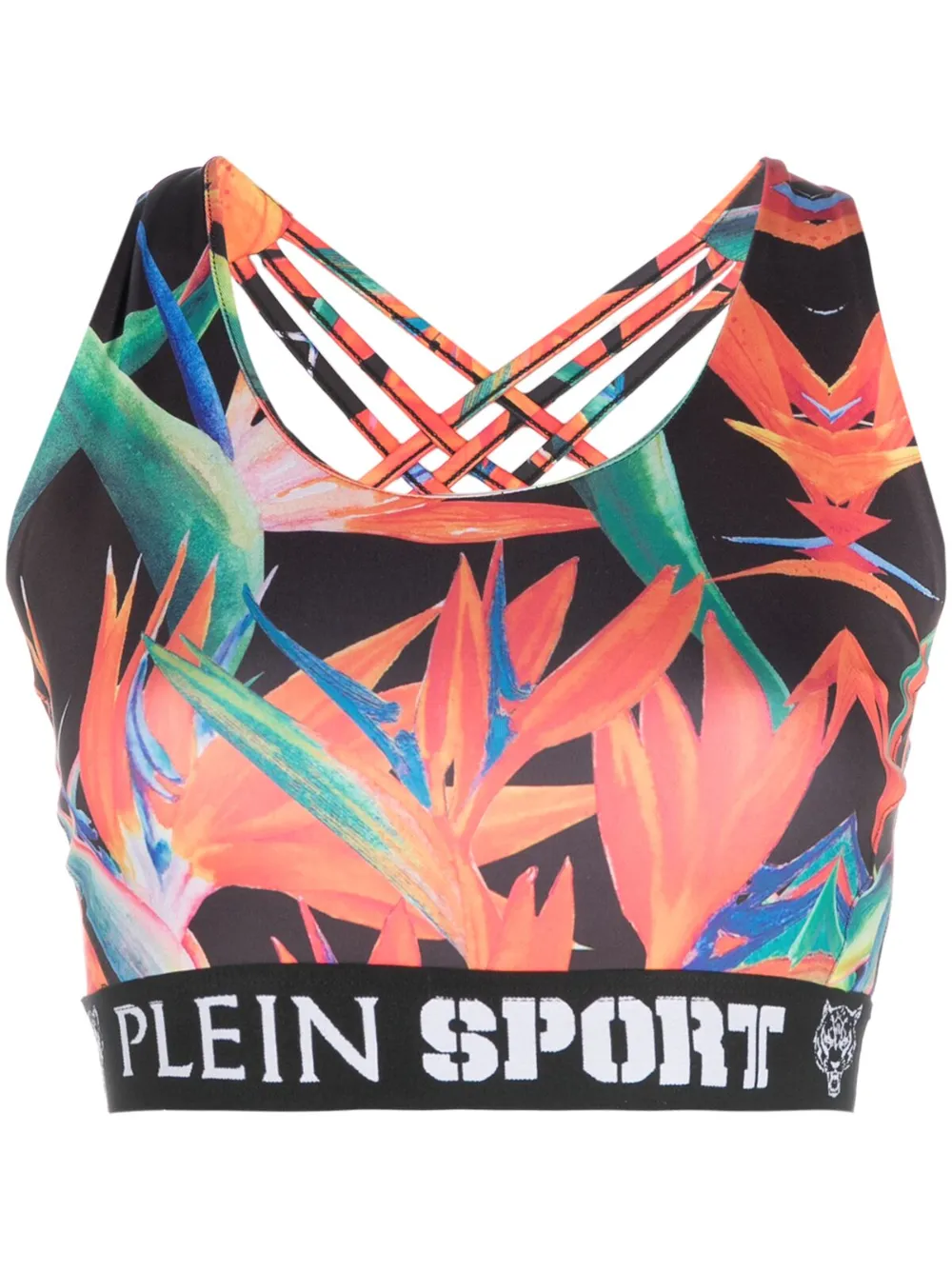 

Спортивный бюстгальтер с принтом Plein Sport, черный