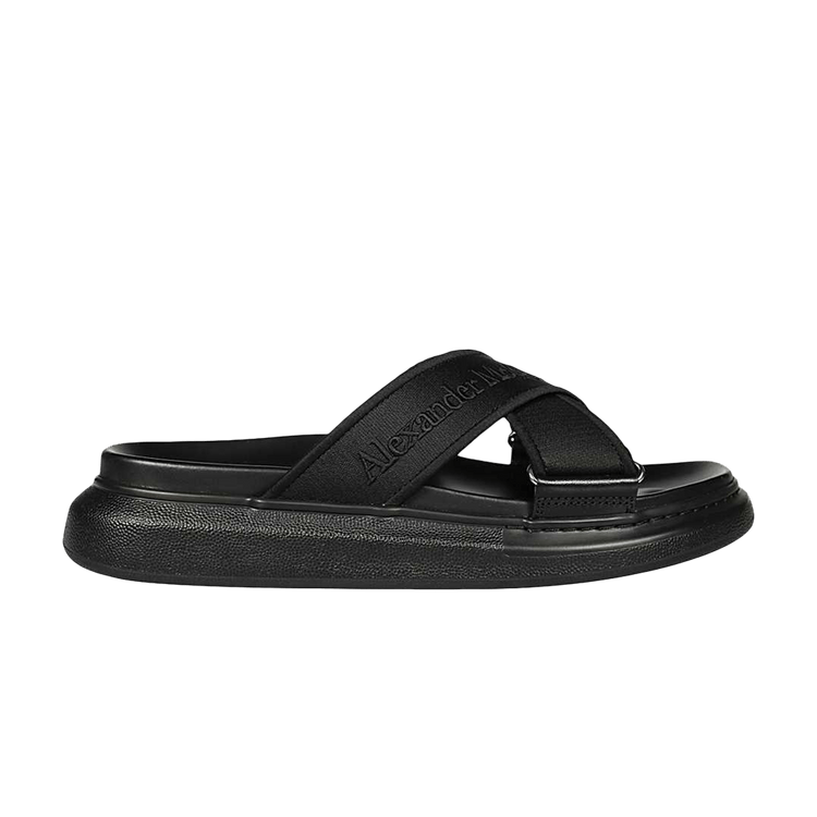 

Шлепанцы Alexander McQueen Oversized Hybrid Slide 'Black Silver', черный