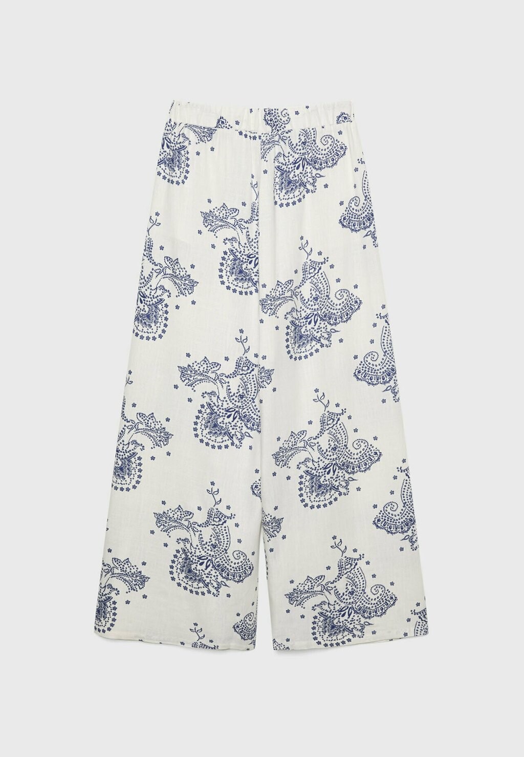 

Тканевые брюки WIDE-LEG WITH ELASTICATED WAISTBAND Stradivarius, белый
