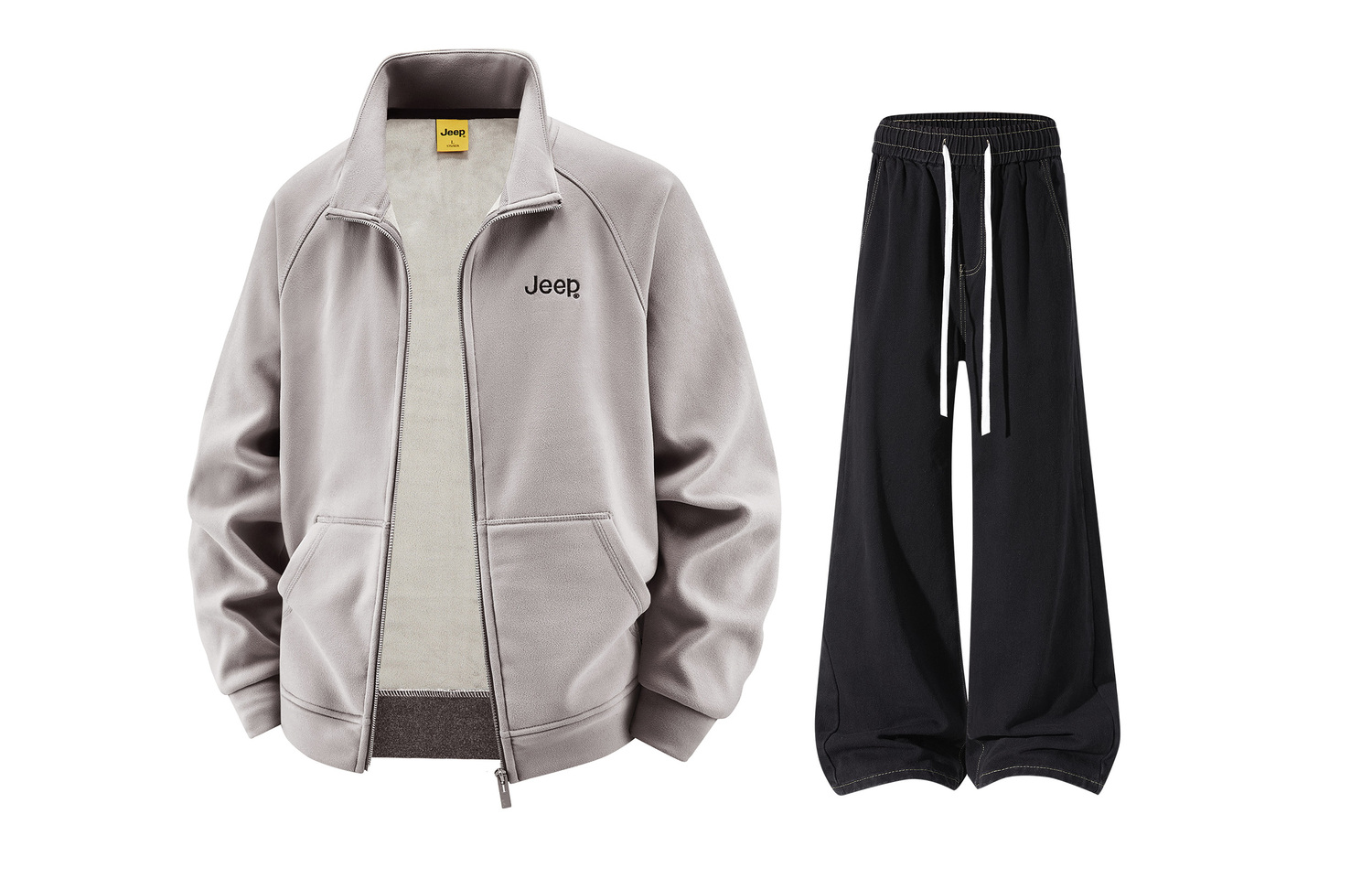 

Повседневная спортивная одежда Unisex с воротником стойкой Moderate Jeep, оранжевый+черный серый fleece-lined jeans