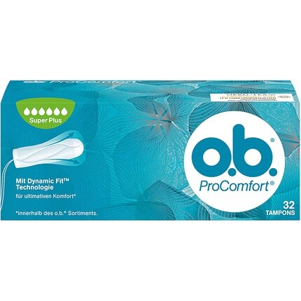

Тампоны ob ProComfort Super Plus с технологией Dynamic Fit, 64 тампона, 2 шт. в упаковке O.B
