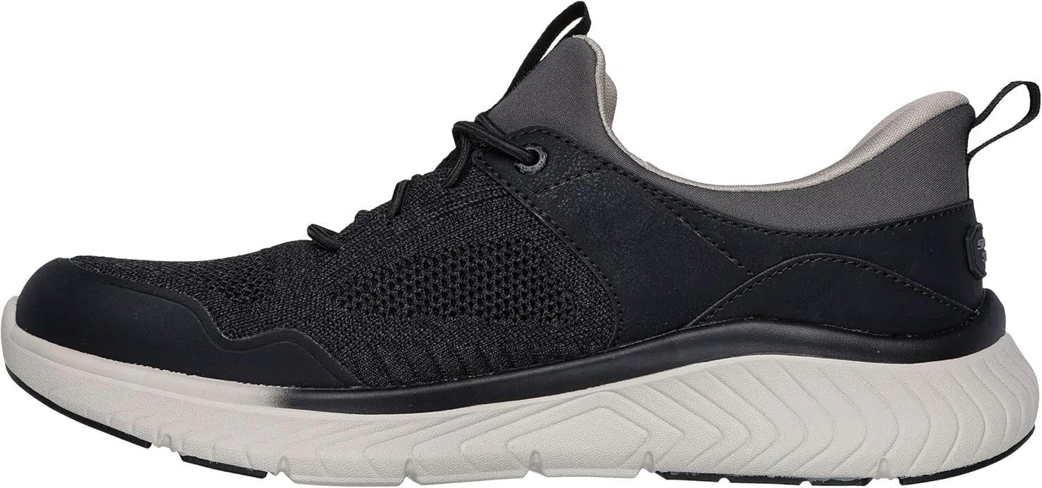 Мужские кроссовки Skechers USA Arch Fit Crosser - Emeric с вязаной верхней частью и шнурками-банджи, черный — фото 4