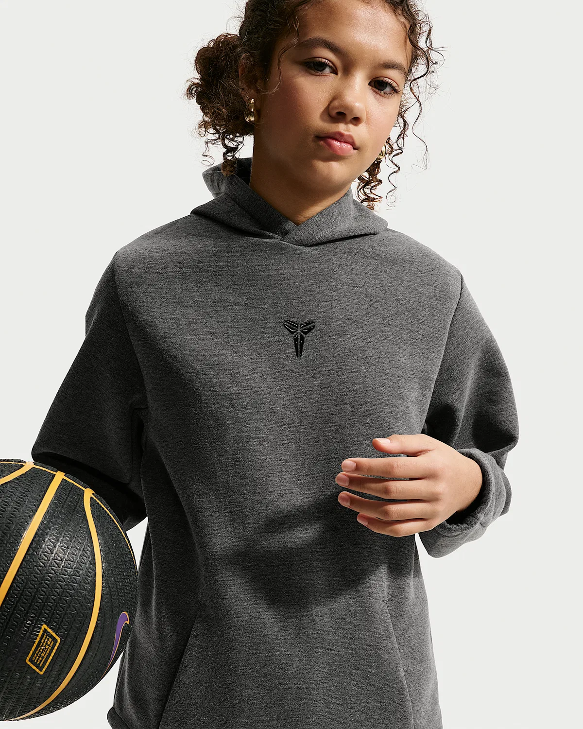 Детская баскетбольная худи Kobe Dri-FIT, Black Heather/Black — фото 3