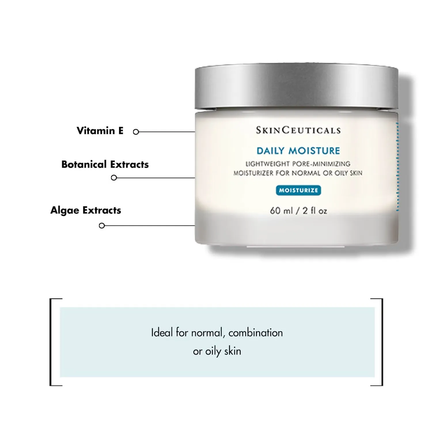 Daily Moisture Увлажняющий крем для нормальной и жирной кожи 60 мл Skinceuticals — фото 3
