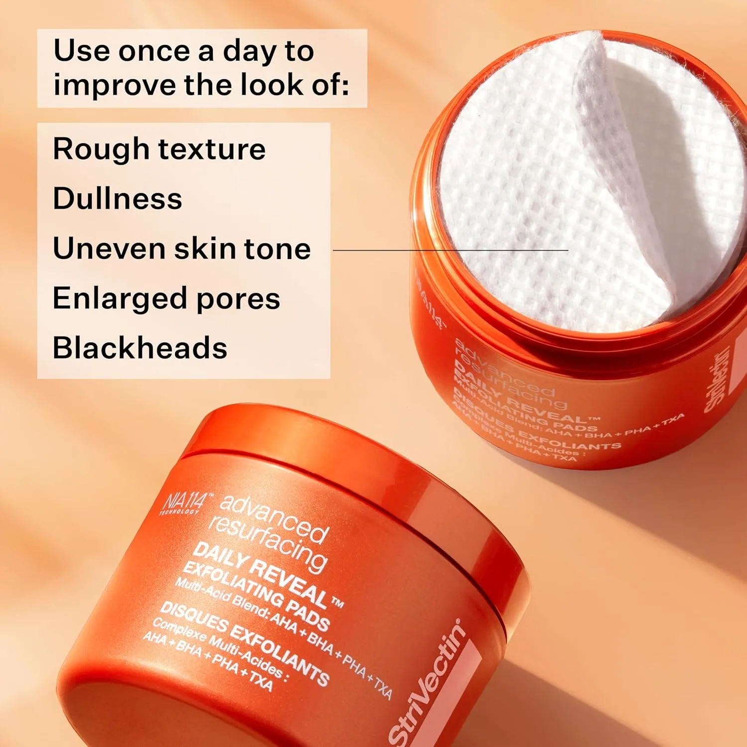 Маска для лица StriVectin — Отшелушивающие подушечки для лица Daily Reveal, удаляют омертвевшие клетки кожи, делая ее — фото 2