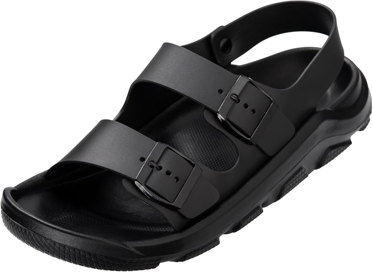 

Мужские летние сандалии Harssidanzar с двумя пряжками, регулируемые шлепанцы, плоские пляжные сандалии KM242US, черный