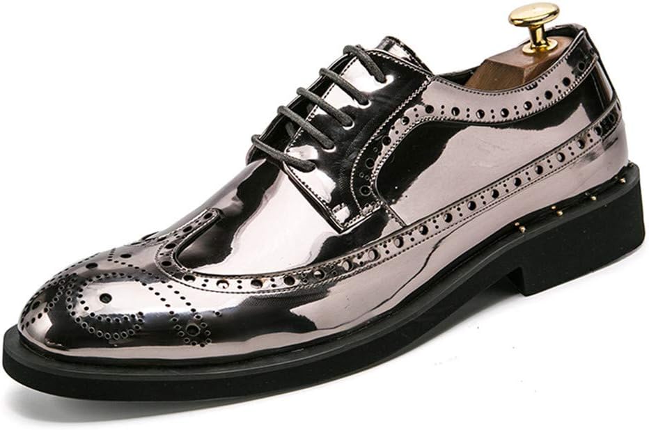 

Мужские Ботинки Battle Men с Лаченой Шнуровкой, Броги Вингтип, Однотонные, Повседневные, С Круглым Носком, Для Активного Отдыха, Легкие, Формальные, серебро