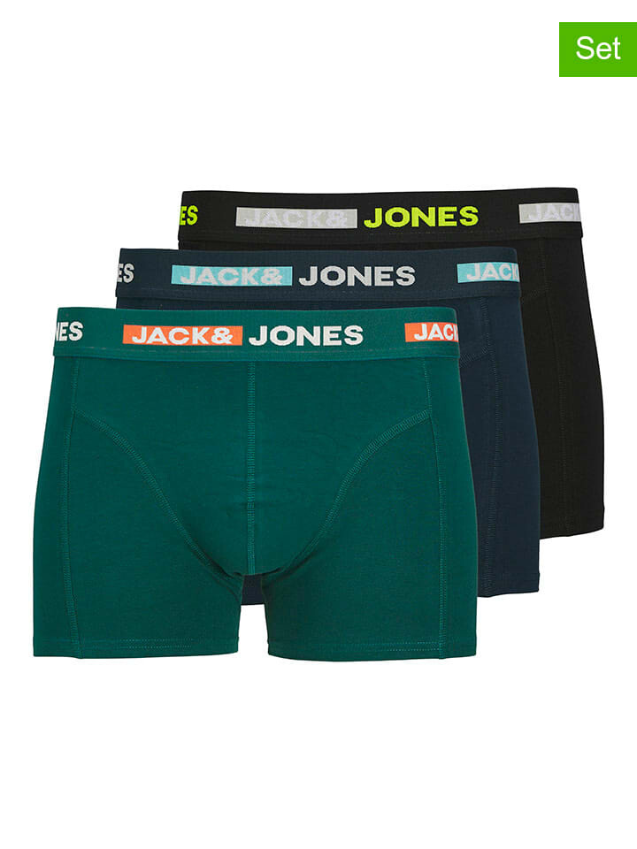 

Боксеры Jack & Jones 3er Set, цвет grün/dunkelblau/schwarz