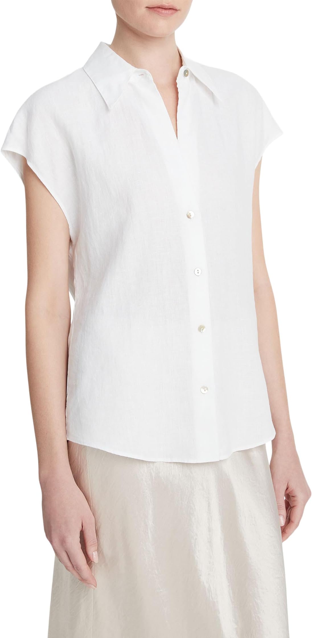 

Блуза Vince Cap Sleeve Button Down Blouse, цвет Optic White