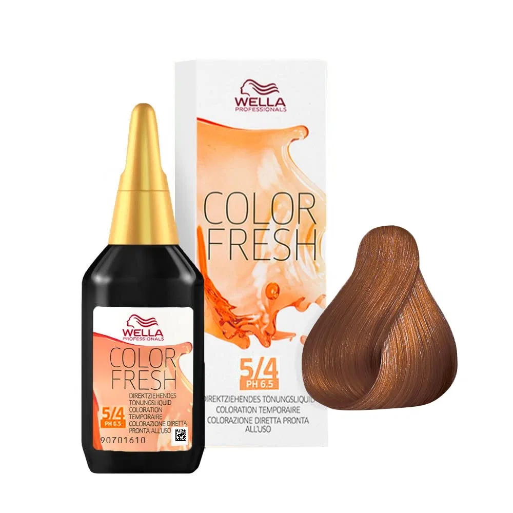 Оттеночная краска для волос COLOR FRESH 5-4 Светло-каштановый медный, без аммиака Wella Professionals