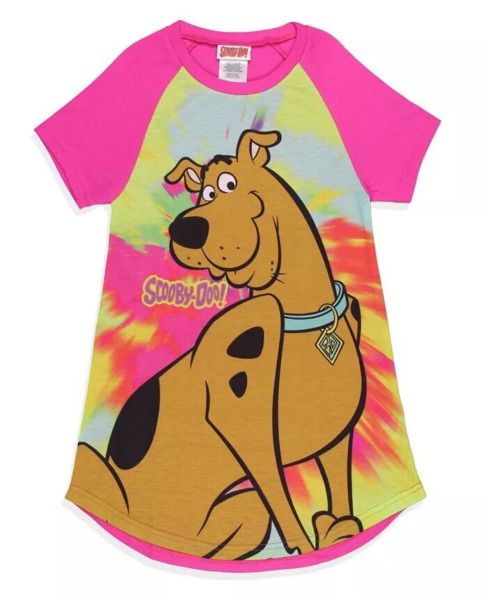 

Классическая пижама с рисунком тай-дай для девочек, ночная рубашка Scooby-Doo, мультиколор