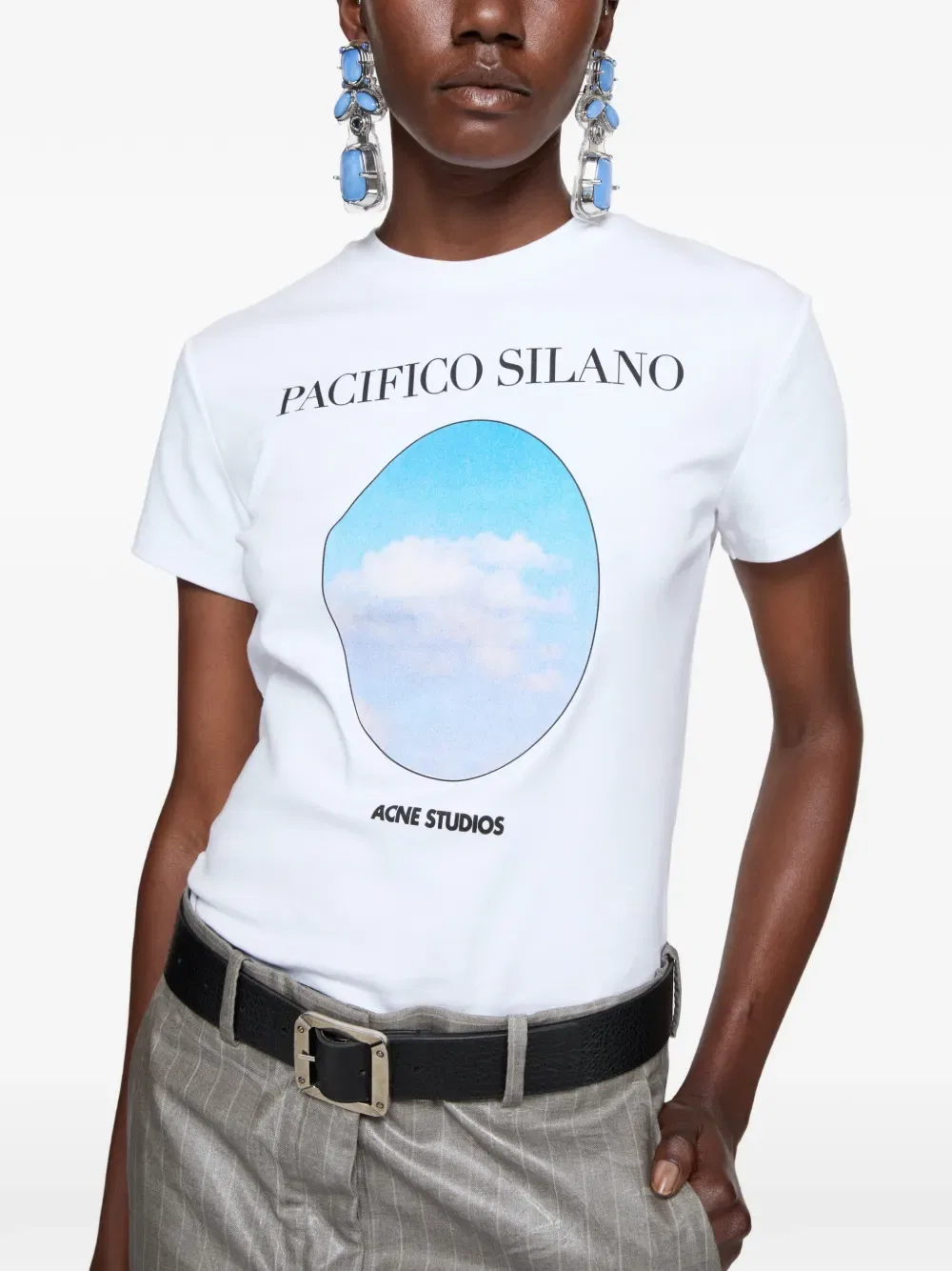 Футболка с логотипом Acne Studios, синий