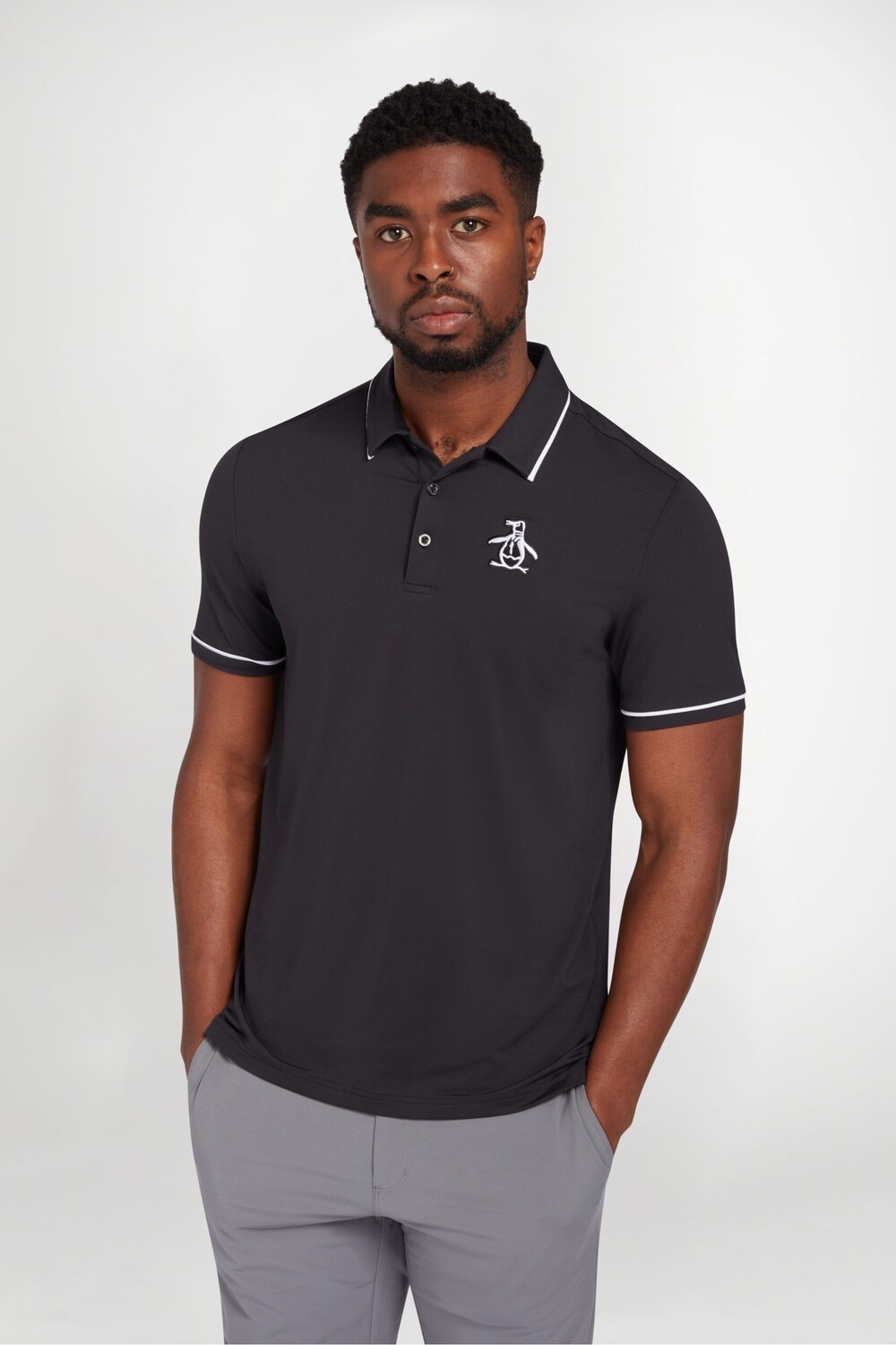 

Черная рубашка-поло Heritage с большим логотипом Pete Original Penguin Golf, черный