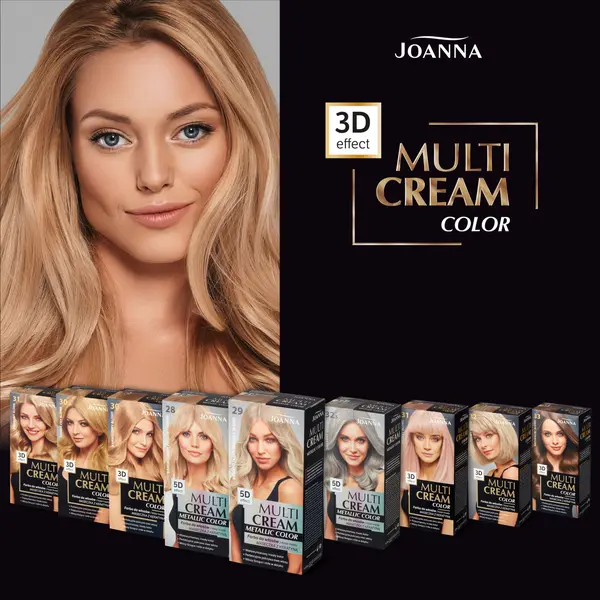 Краска для волос 28 очень светлый жемчужный блондин, 1 упаковка. Joanna Multi cream metallic color, цвет 28 bardzo jasny perłowy blond — фото 4
