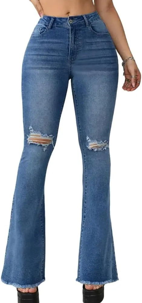 

Женские джинсы Mid Waisted Skinny с рваными краями OWSHIFKSGEG