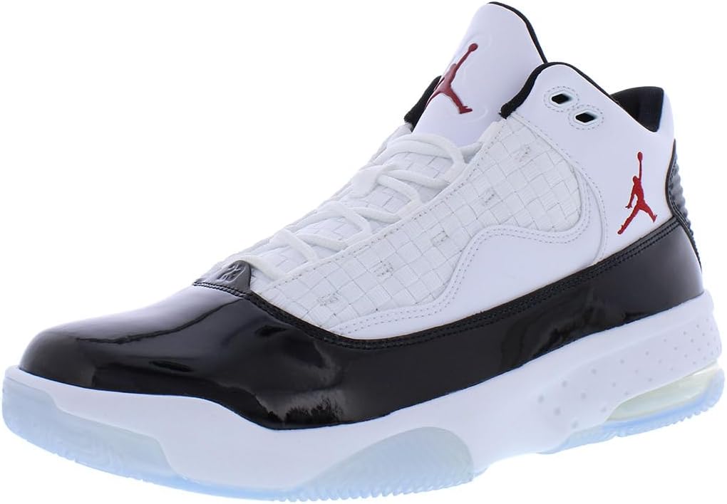 

Баскетбольные кроссовки Nike Jordan Max Aura 2 для мужчин, Fancy Cool White/Gym Hot Red/Deep Black-White