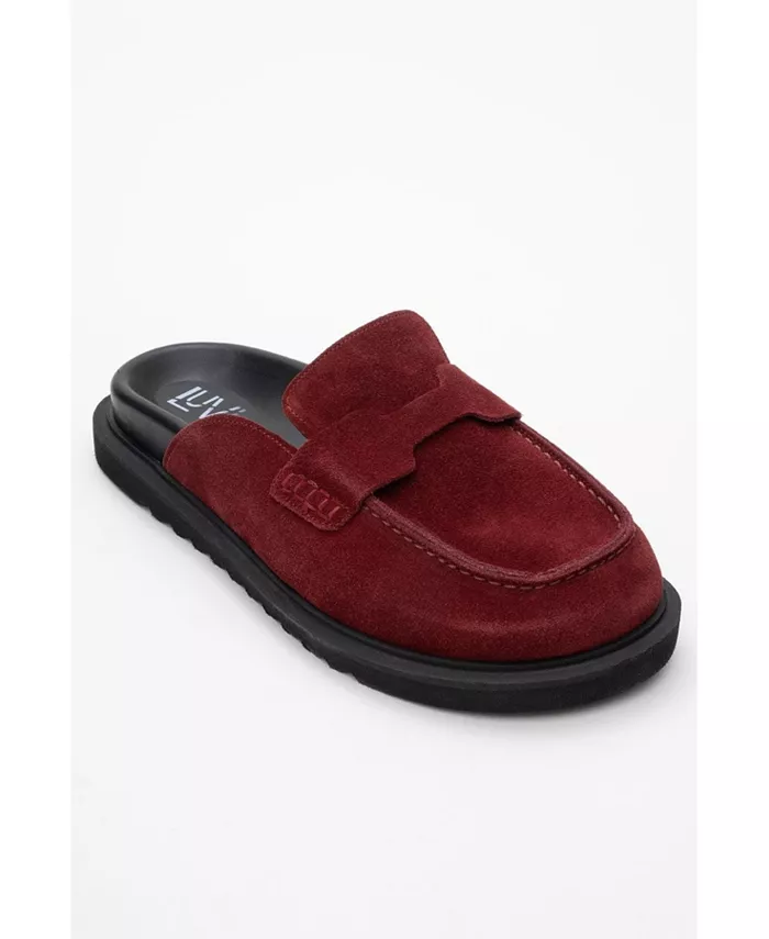 Женские кожаные клоги Laven из замши Forever & Always Shoes, красный — фото 4