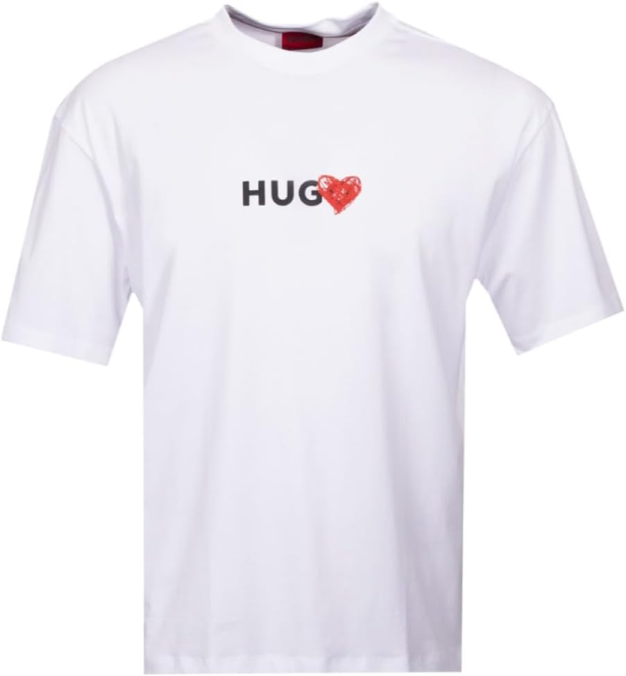 

Футболка Hugo Men's Dewdam Heart Logo с коротким рукавом, белая Hugo Boss