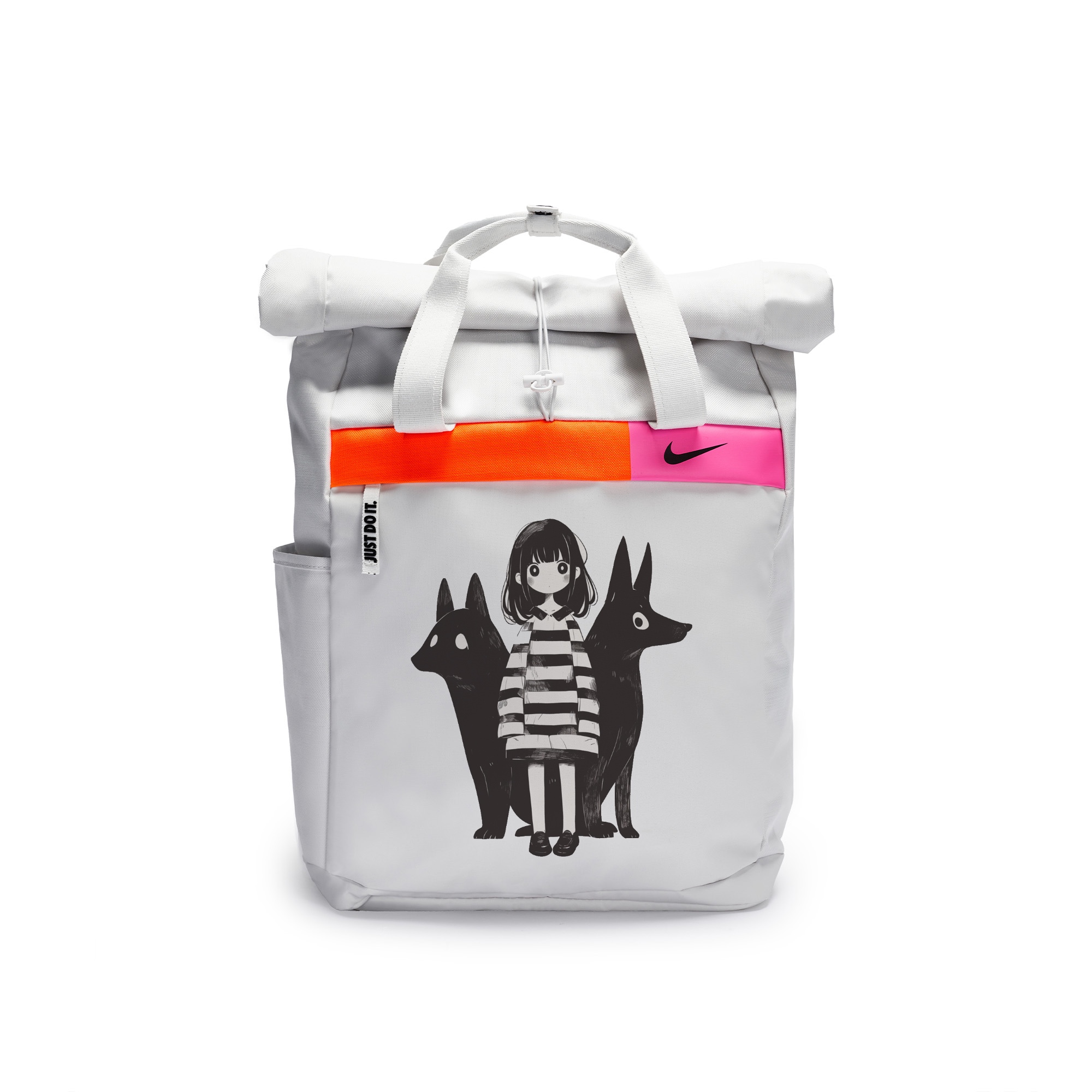 

Nike Полиэстеровый граффити рюкзак повседневный унисекс светло-серебристый серый, Shadow Black Puppy