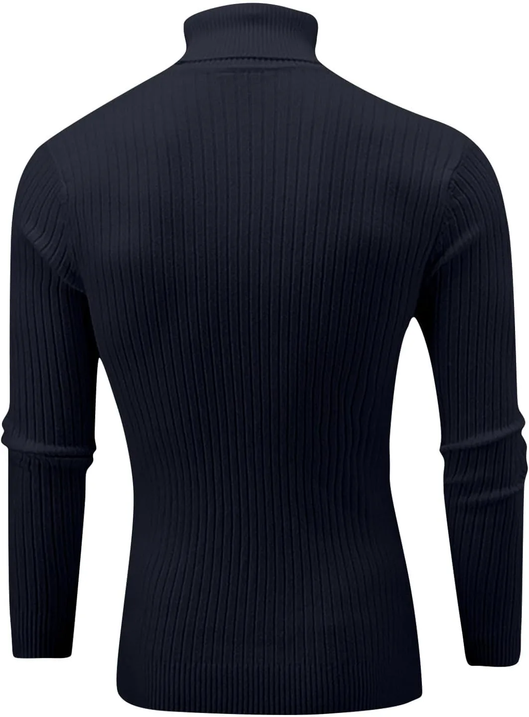 Мужской свитер в стиле Vintage, полоска, Slim Fit, длинный рукав, стойка — фото 3