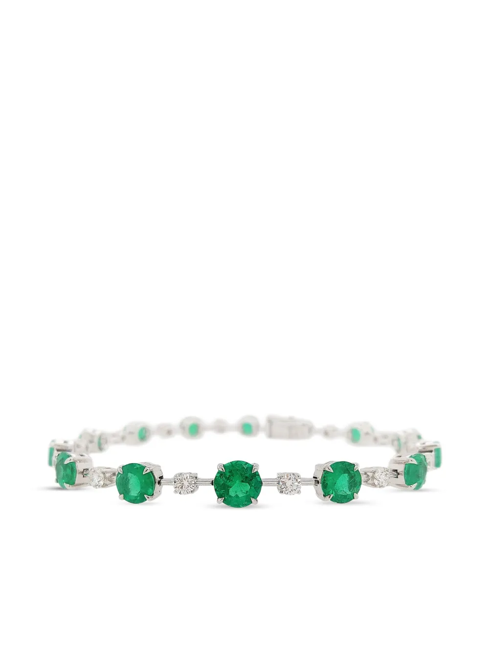 

Браслет Tennis из белого золота с изумрудами HYT Jewelry, серебяный