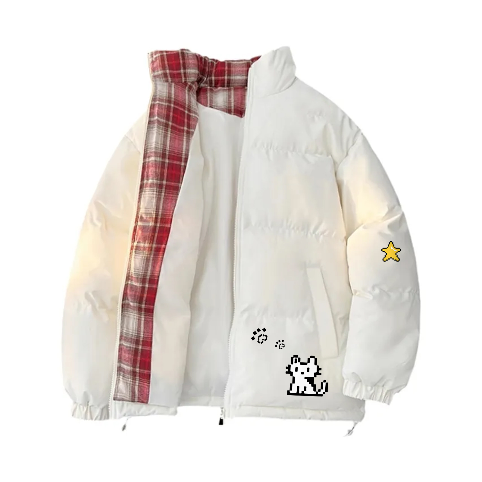 

Пуховик Unisex Stand Collar Thickened Padded Puffer Jacket HUANQIU, бежевый