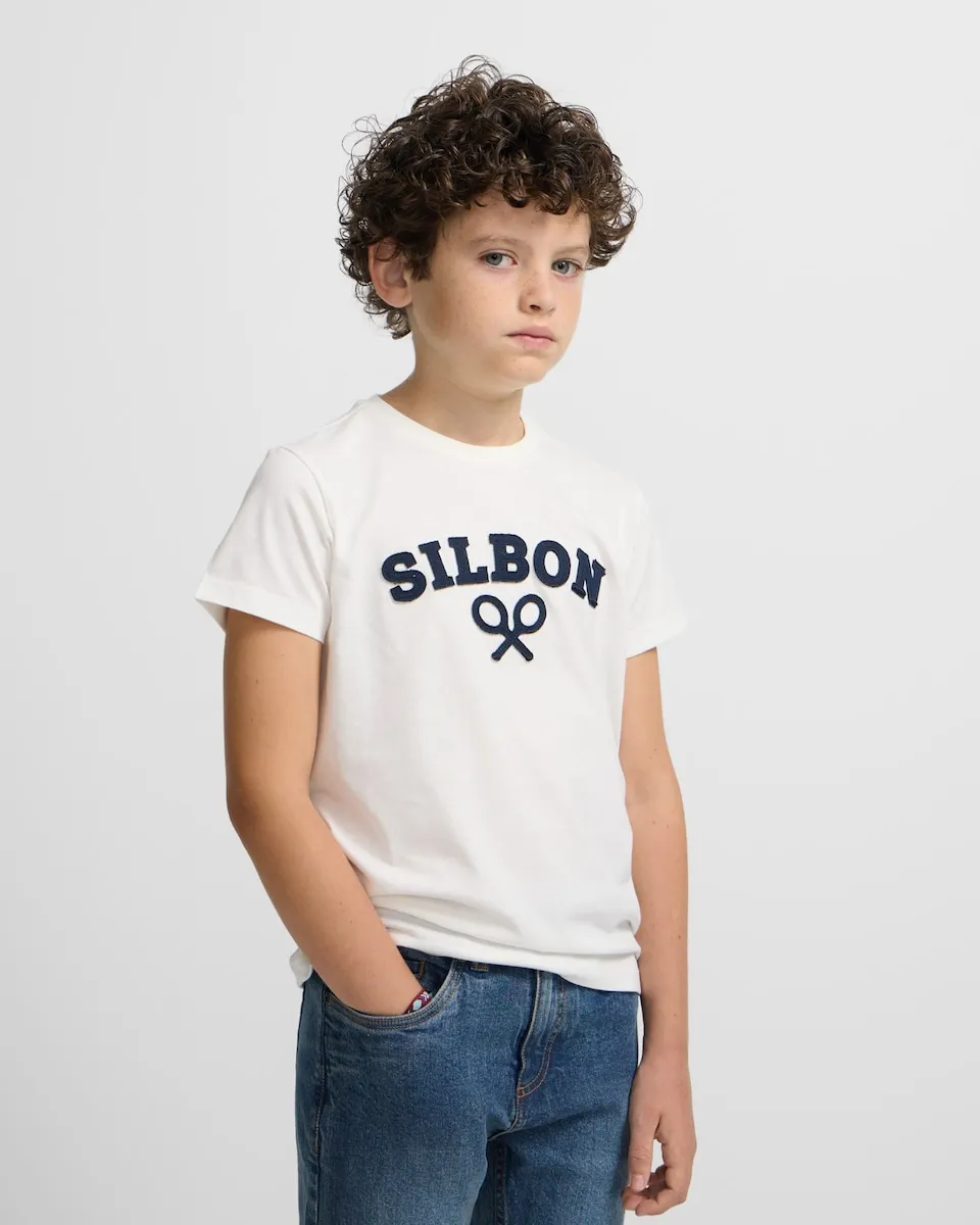 

Детская футболка с рисунком спереди Silbon, белый