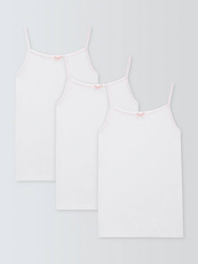 

Детские майки с вышитым краем John Lewis, Pack of 3, White