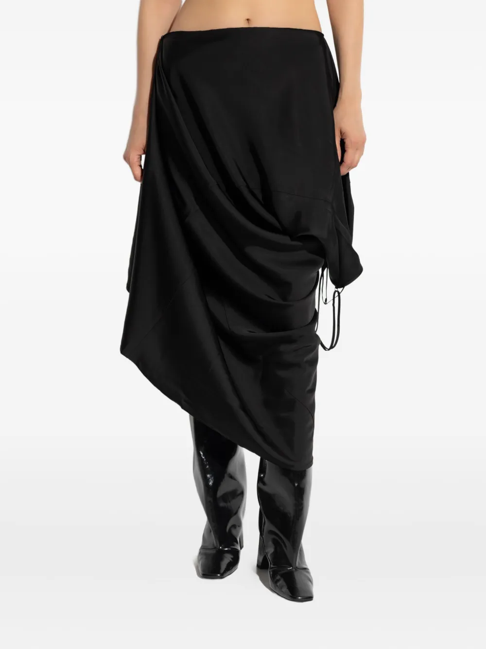 Платье асимметричного кроя с драпировкой VETEMENTS, черный — фото 4