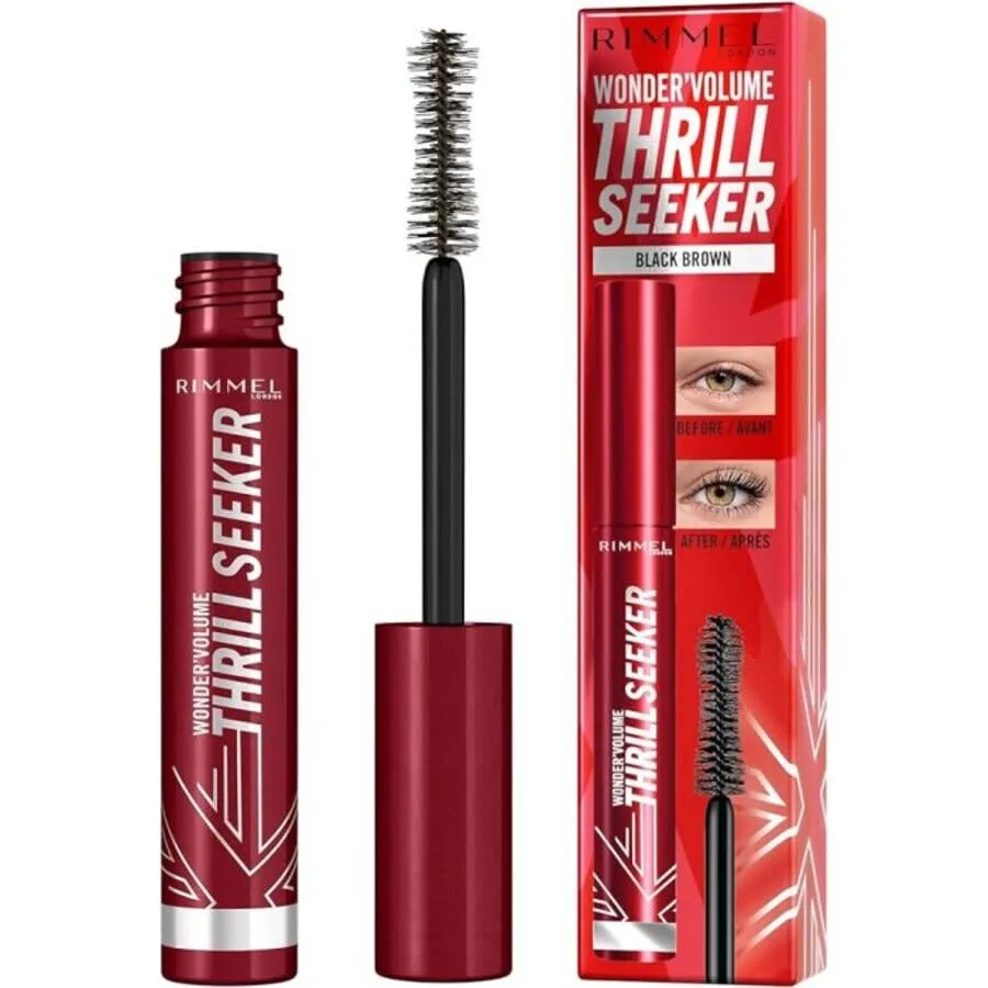 Тушь для ресниц Rimmel London Ladies Wonder Volume Thrill Seeker 0.27 унции, цвет Extreme Black, макияж 3616303997731, черный
