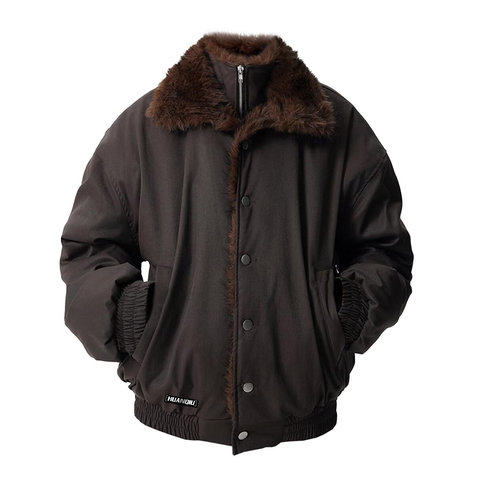 

Пуховик Unisex Lapel Thickened HUANQIU, коричневый (heavyweight upgraded 95% buyers' choice)