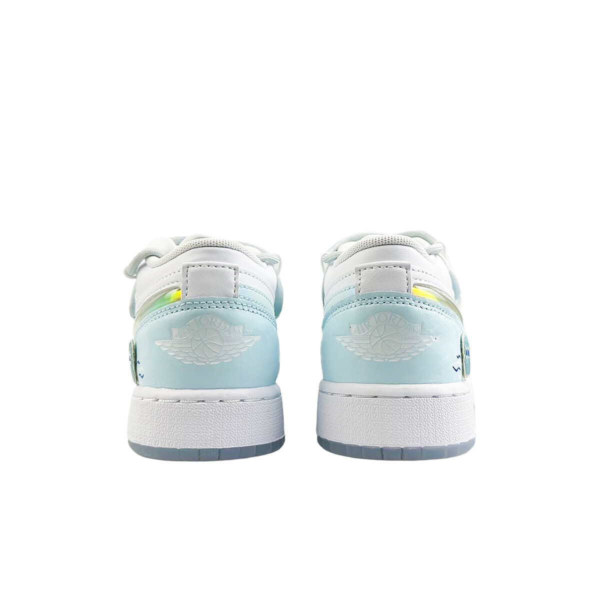 Кроссовки Air Jordan 1 Vintage Basketball Shoes Women's Low-top Blue, белый/синий — фото 4