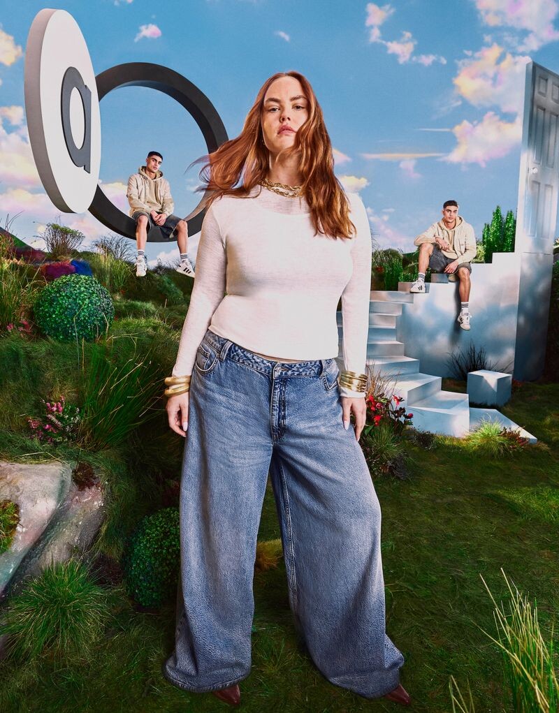 

Белый топ с длинными рукавами и луковой кожей ASOS DESIGN