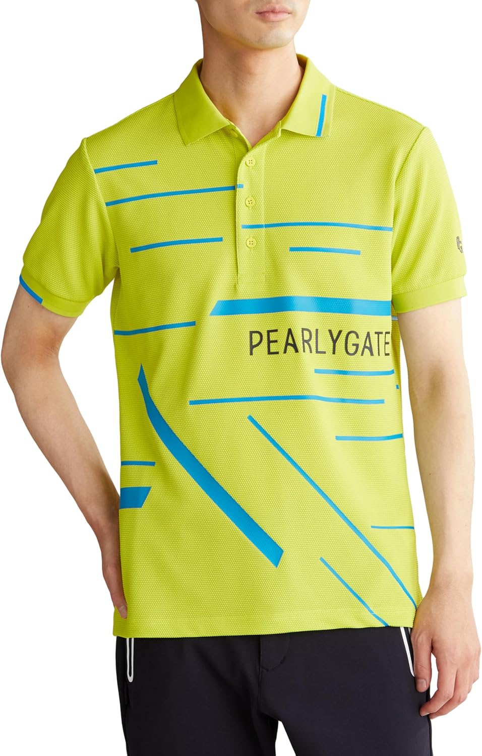 

Мужская поло-рубашка PEARLY GATES с коротким рукавом (многослойный логотип, влагоотводящая, быстросохнущая, эластичная) / для гольфа / 053-4160405, лайм