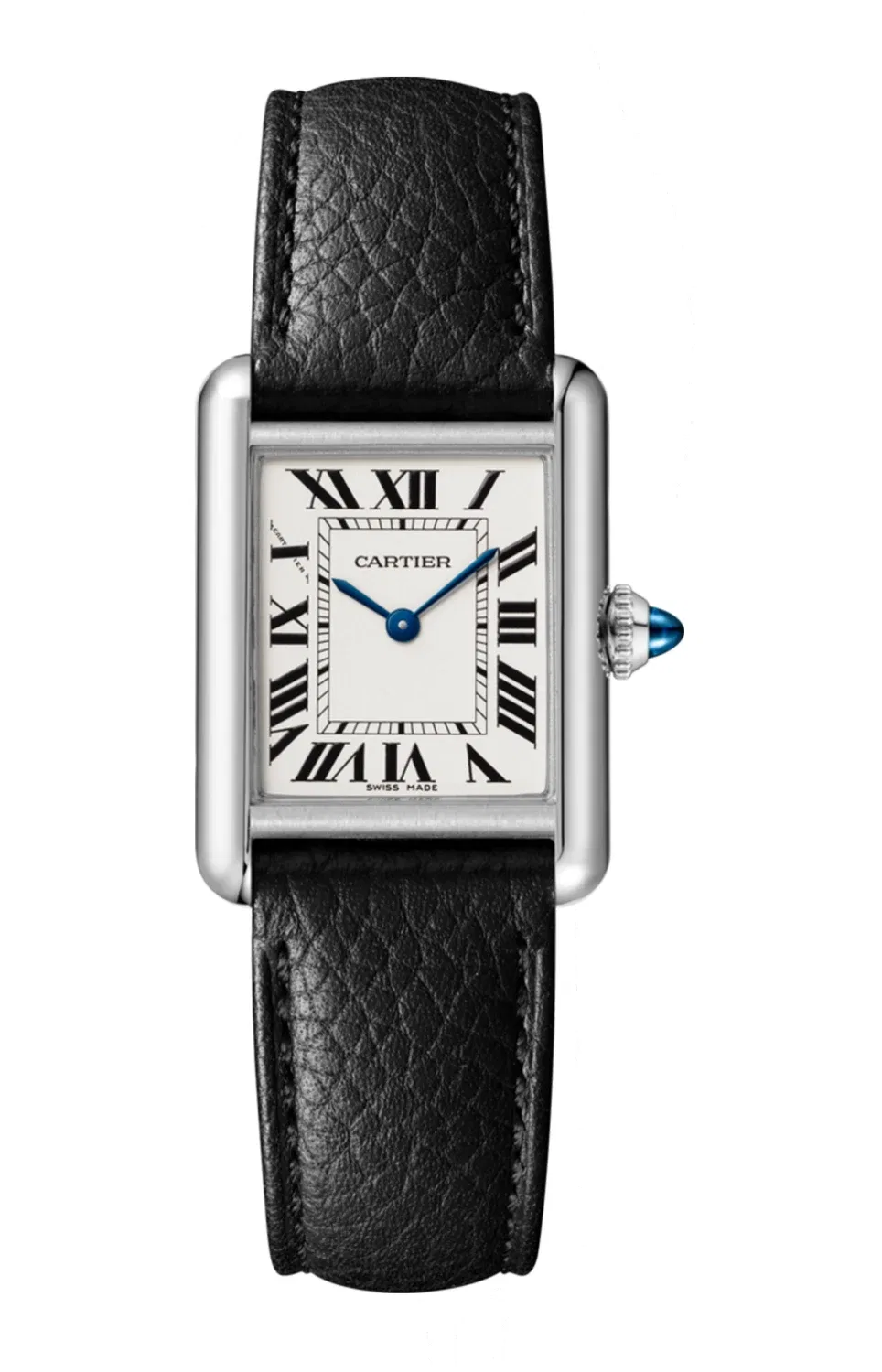 TANK MUST DE CARTIER МОДЕЛЬ PICCOLO, КВАРЦЕВЫЙ МЕХАНИЗМ, СТАЛЬ, КОЖА - WSTA0042, золотой
