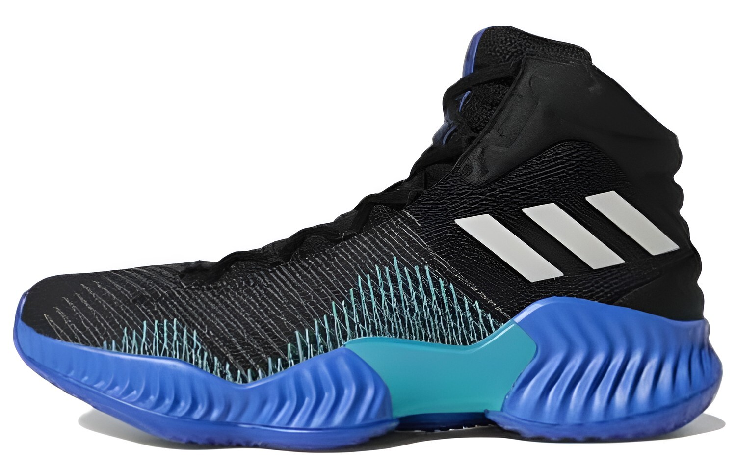 

Баскетбольные кроссовки Pro Bounce 2018 мужские высокие черные/синие Adidas дубль