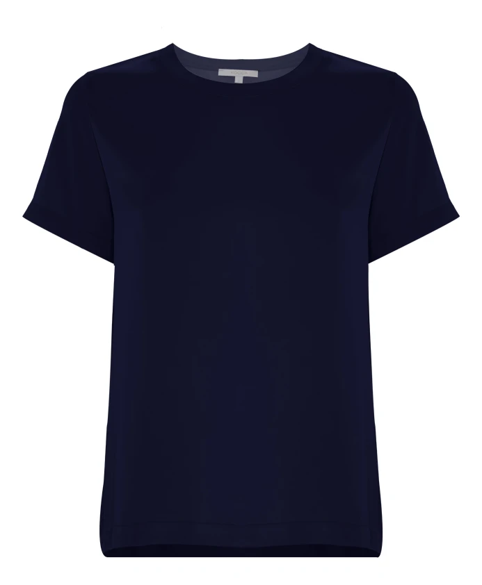 

Элегантная шелковая блузка с широким подолом Kocca, синий