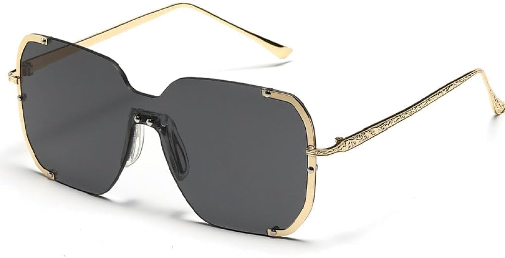 

Мужские солнцезащитные очки в стиле панк с крупной металлической оправой, роскошные женские солнцезащитные очки UV400 (золотисто-коричневый, один размер) LXLHWN, Gold Grey