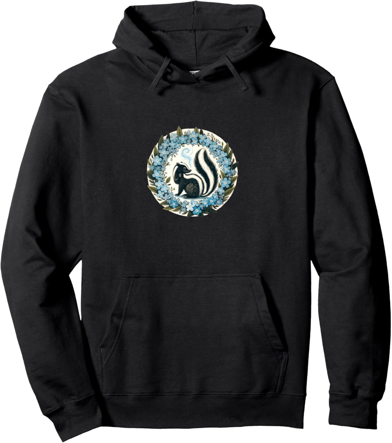 

Худи с цветочным принтом и надписью Скунс для любителей скунсов Skunk Lovers Snugg, черный