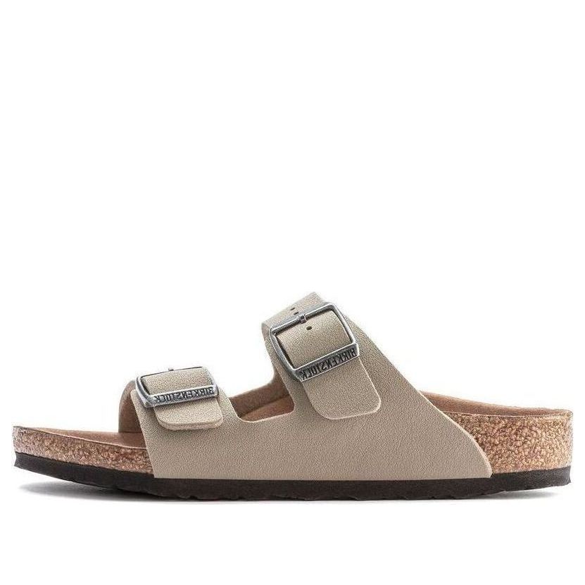 

Тапочки (PS) Birkenstock Arizona Kids Vegan Birko-Flor Birkibuc Narrow Fit 'Faded Khaki' 1023408, бежевый