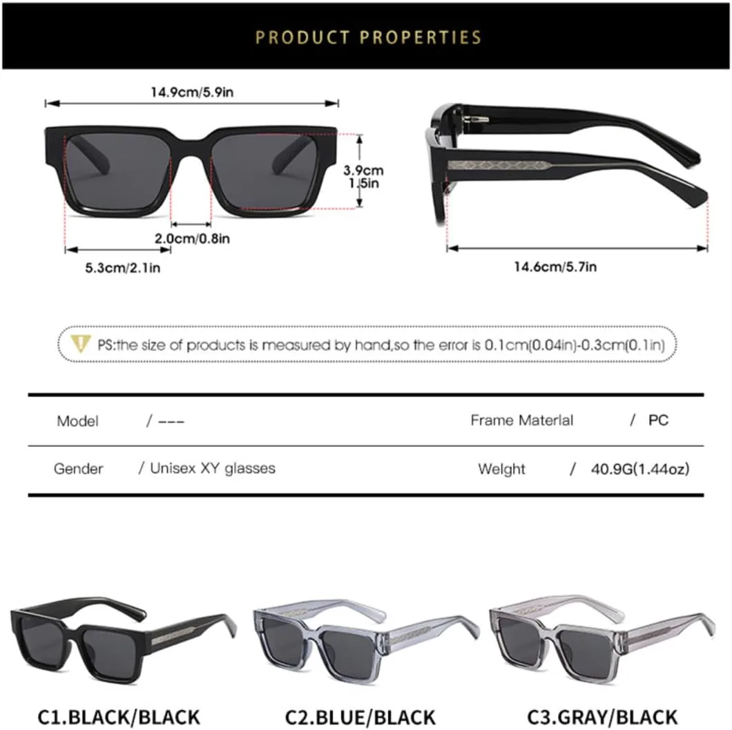 

Квадратные солнцезащитные очки для мужчин, унисекс, для женщин, очки для вождения, металлический сердечник, качественные линзы, пружинный шарнир TVTBBVV, Blue Gray