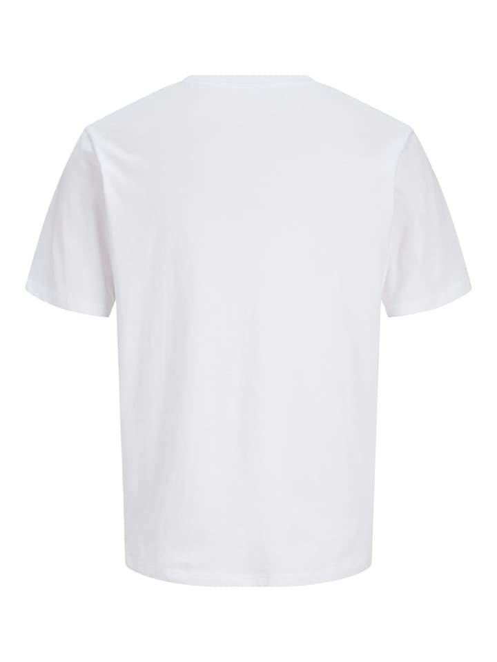 JACK & JONES Junior Футболка с короткими рукавами и логотипом JJDEVIN ярко-белого цвета — фото 2