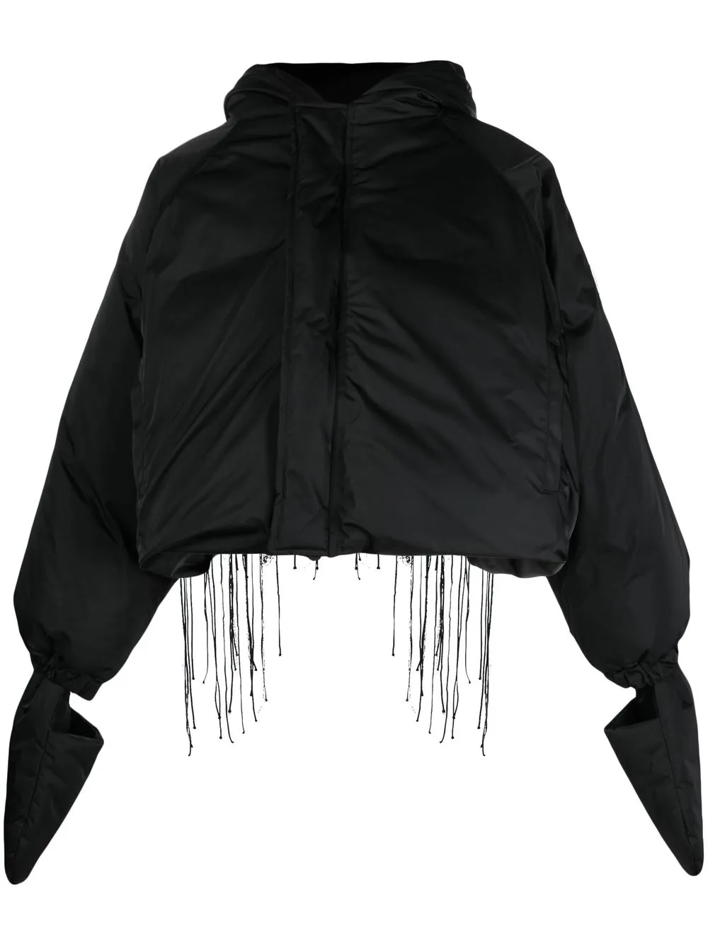 

Куртка с вышивкой и рукавами-варежками Yohji Yamamoto, черный