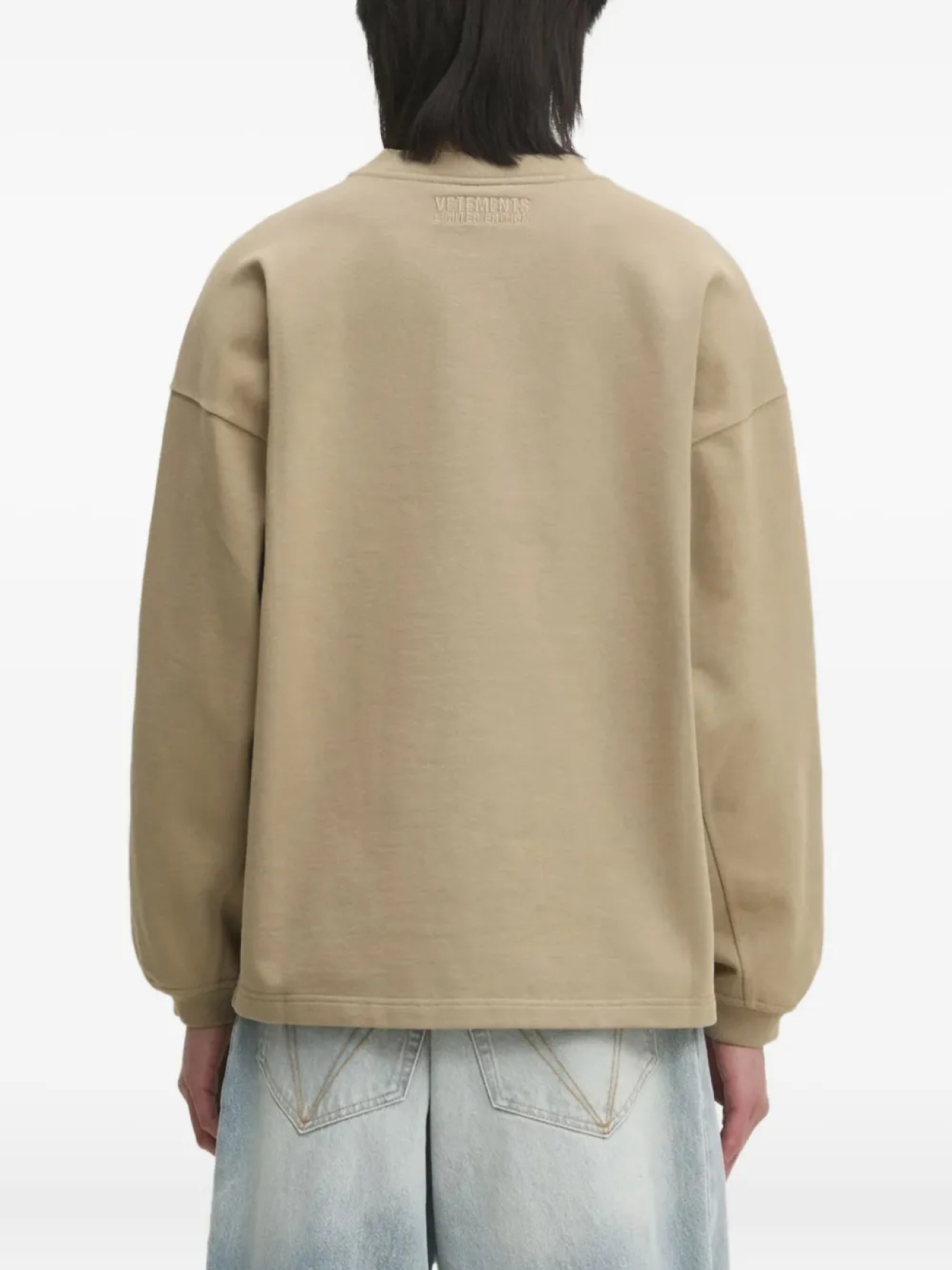 Толстовка с вышитым логотипом VETEMENTS, нейтральный — фото 3