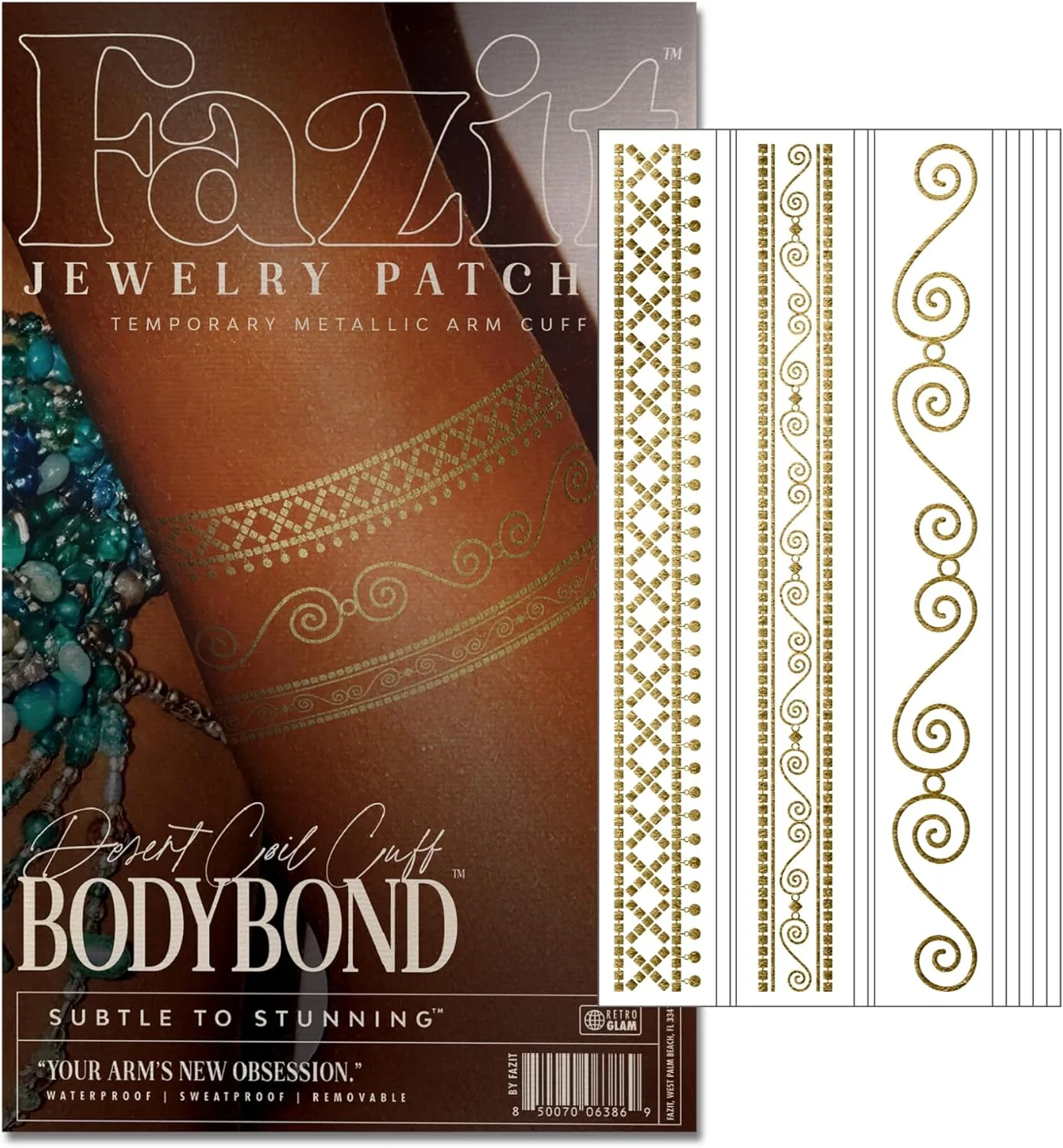 Патч для тела с блестками Fazit Desert Coil Cuff, 6 шт