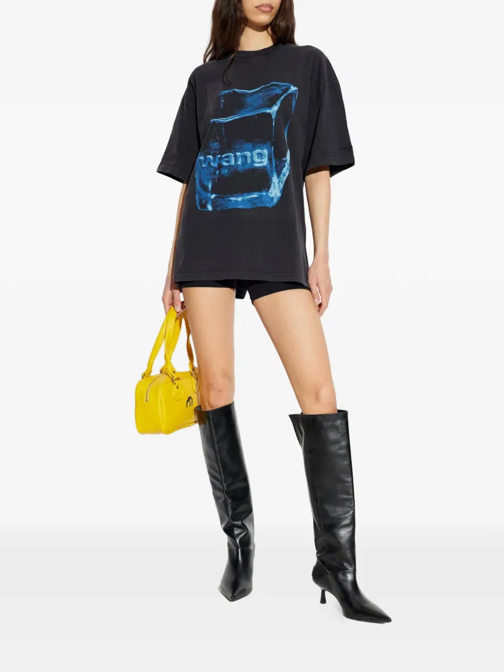 Футболка с графическим принтом «Кристалл» Alexander Wang, черный — фото 2