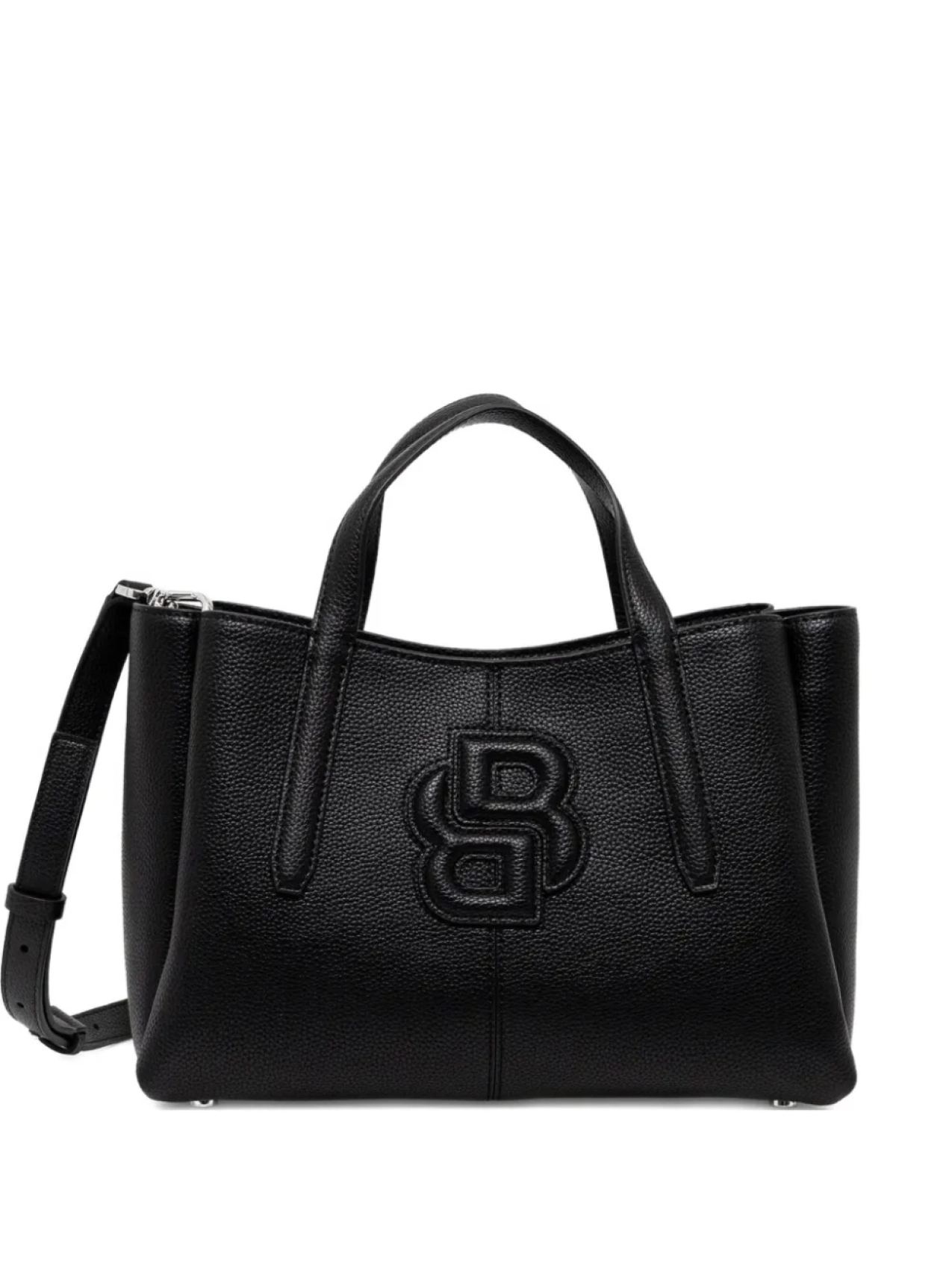 

BOSS сумка-тоут из зернистой кожи, черный