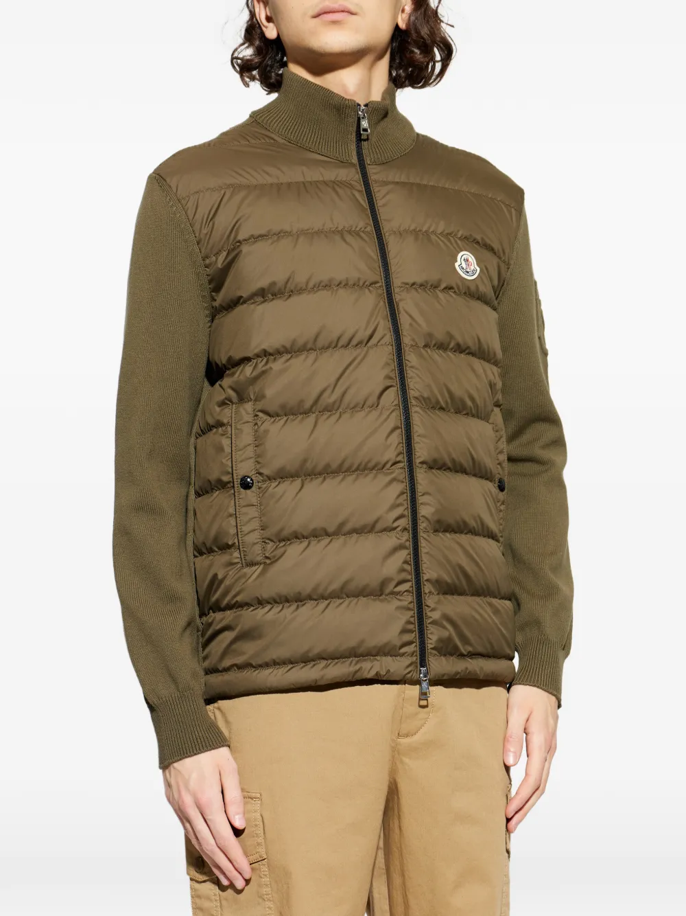 Куртка на молнии с простеганной передней частью Moncler, зеленый — фото 3