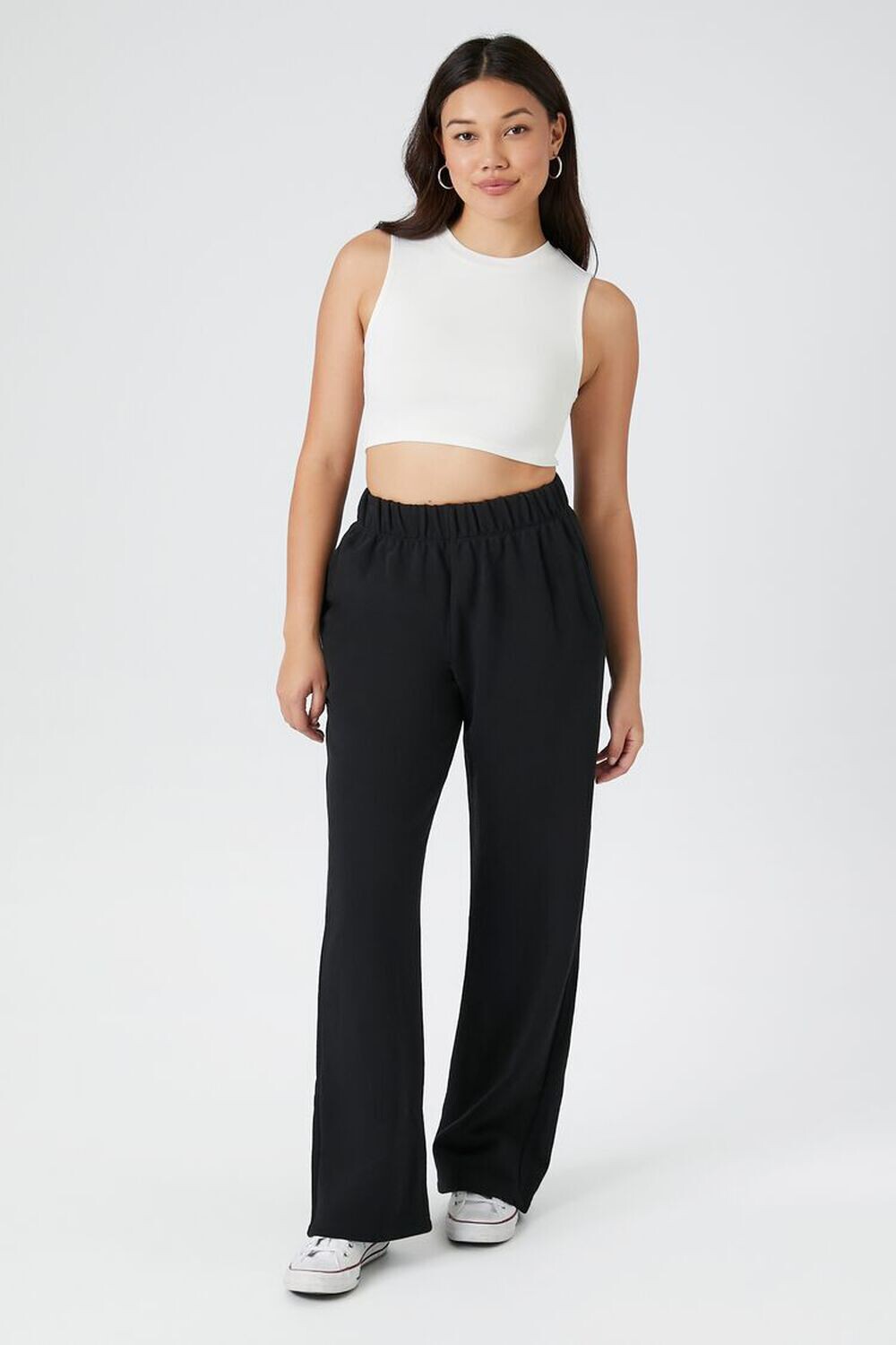 

Широкие брюки из френч терри Forever 21, черный
